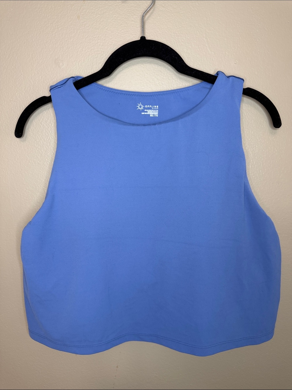 NWOT Offline by Aerie Periwinkle Athletic Crop Tank Top with Built-In Bra - XXL